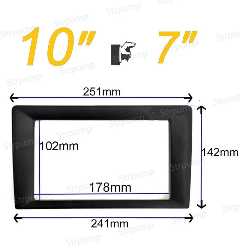 Strpump Store 10.1'' to 7'' Inch Universal Car Radio Stereo Fascia Frame Adapter in Dash Panel Trim Bezel Conversion - Image 2